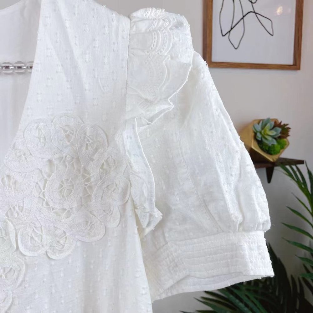 En Saison White Ruffle Dress - Picture 2 of 3
